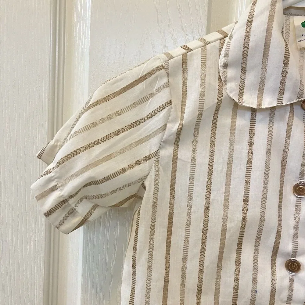 Vintage Girl Scouts Brownie Uniform Jumper Dress and Blouse Pin Set Girls Size 7